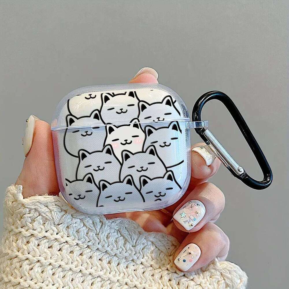 Cute Cartoon Cats Silicone Cases Apple Pro/Pro2 Wireless Bluetooth Earphone For 3/4 With Keychain Cover