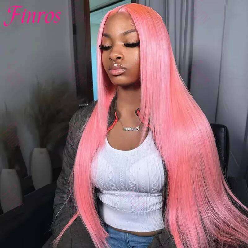 Bone Straight 13x6 HD Light Pink Front Wigs 100% Human Hair For Women Brazilian 613 Color 13x4 Lace Frontal Wig Pre Plucked