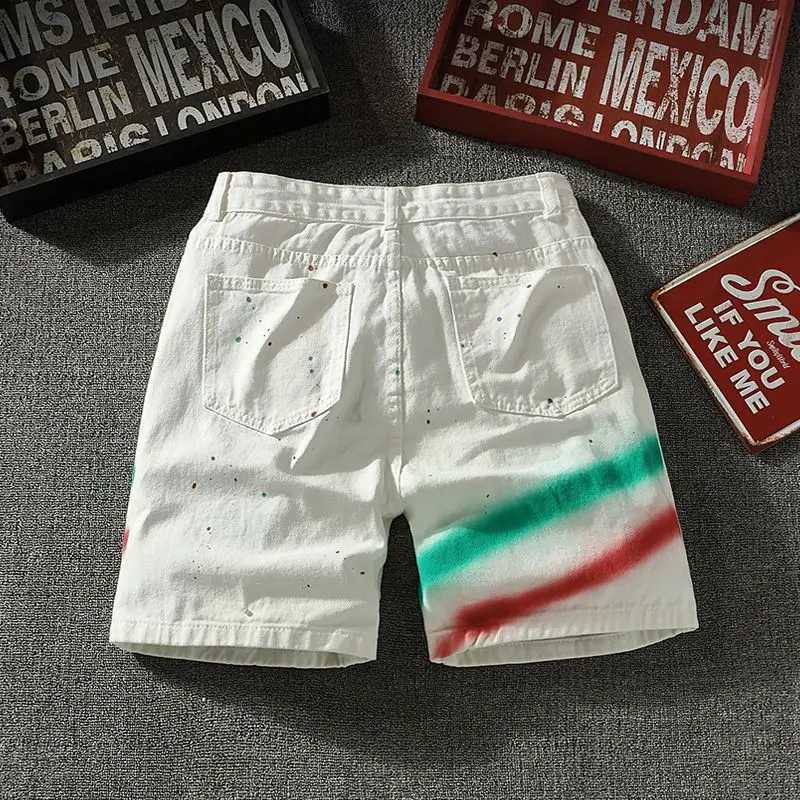 Mens Denim Shorts Multi Color Ripped Hip Hop Short Jeans Pants for Men Popular Xxxl Summer Cowboy New in Sale Y2k Fashion Thin XL T250603