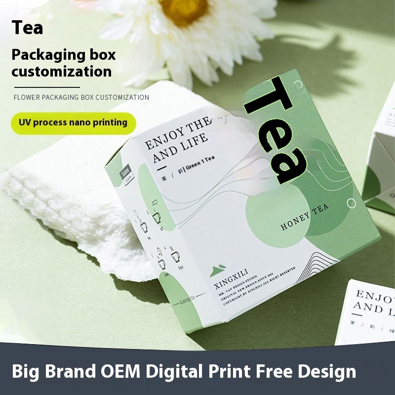 Flower White Tea and Packaging Double Insert Foldable Paper Box Small Batch Color Printing