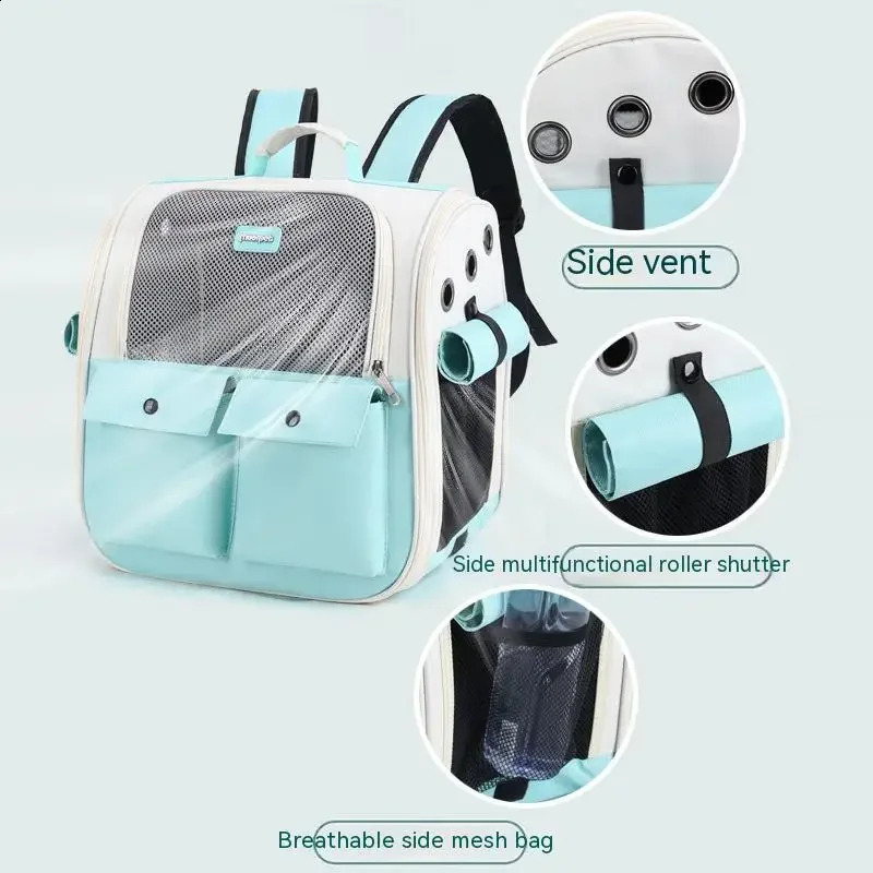 Pet Outing Backpacks Pet Portable Backpack Breathable Side Large Space Multifunctional Oxford Cloth Cat Dog Bags 250526