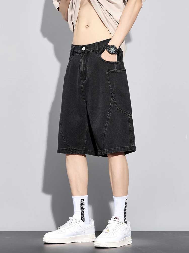 Mens Summer Denim Cargo Shorts Big Size 8XL 7XL 6XL Elastic Waist Straight Baggy Jeans Shorts T250603