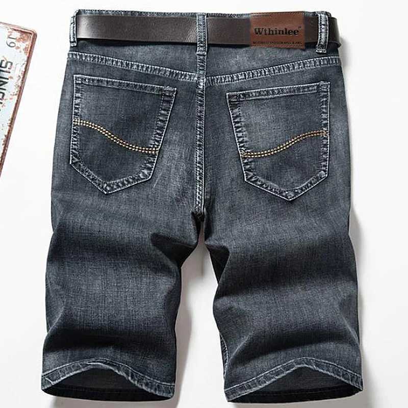 2-piece set of summer short jeans for men with elastic fashion design slim fit straight leg mens short jeans in two stylesT250603