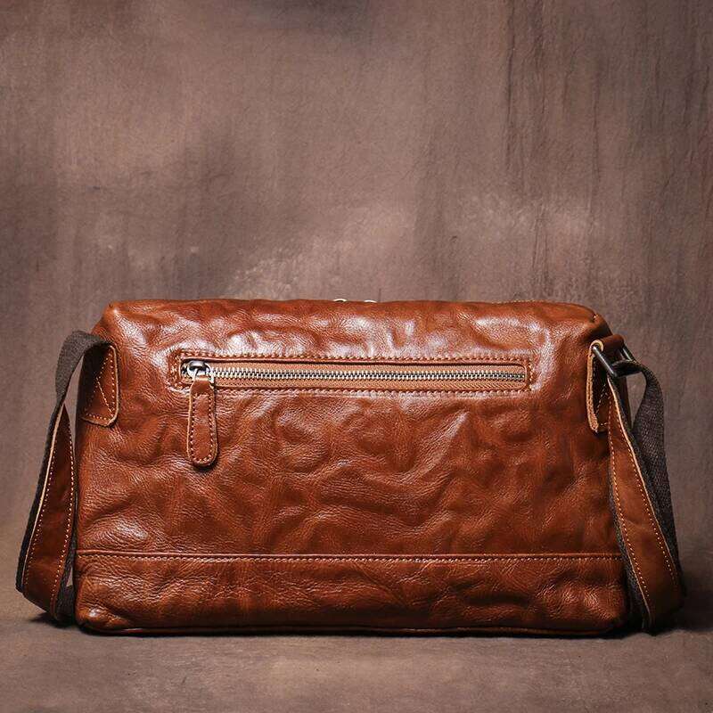 GURO Vintage Trend Shoulder Men Genuine Leather Crossbody Design Sling Top Cowhide Messenger Bag For 11 Inch IPad