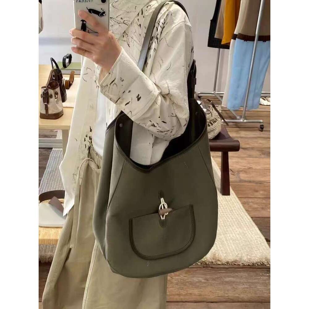 New Trendy Fashion Versatile Canvas Color Block Design Commuter Single Shoulder Tote Casual Bag