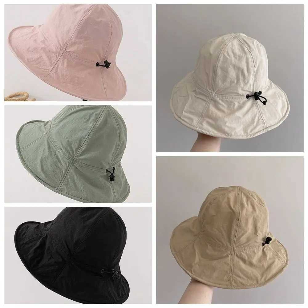Fashion Waterproof Foldable Bucket Hat UV Protection Portable Outdoor Sun Hat Wide Brim Sunscreen Fisherman Cap for Women W250602