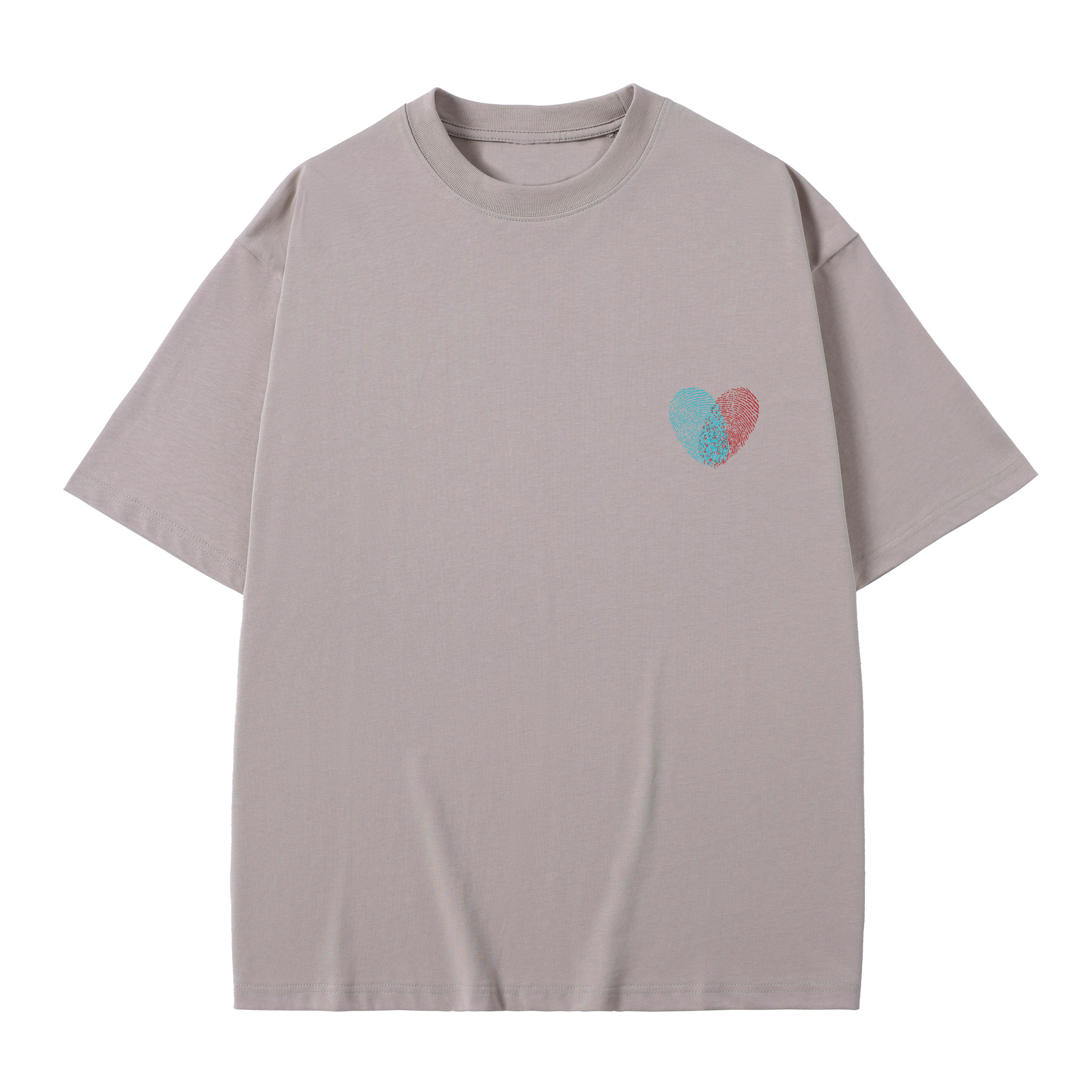 T-shirt men's top designer cotton T-shirt Love fingerprint logo short sleeved clothing high-quality fashionable T-shirt BROADTRUE