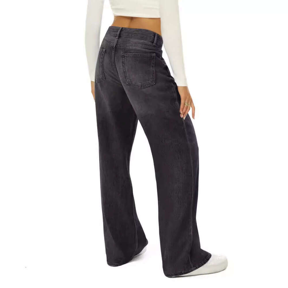 Cat Whisker Loose Wide-Leg Jeans For Women B5