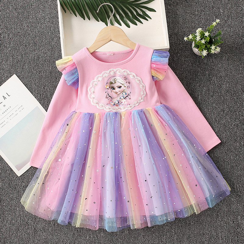 DISNEY kids designer clothes baby girl designer clothes Frozen Elsa princess Girls' princess dress for Halloween holiday outfit comfortable and s