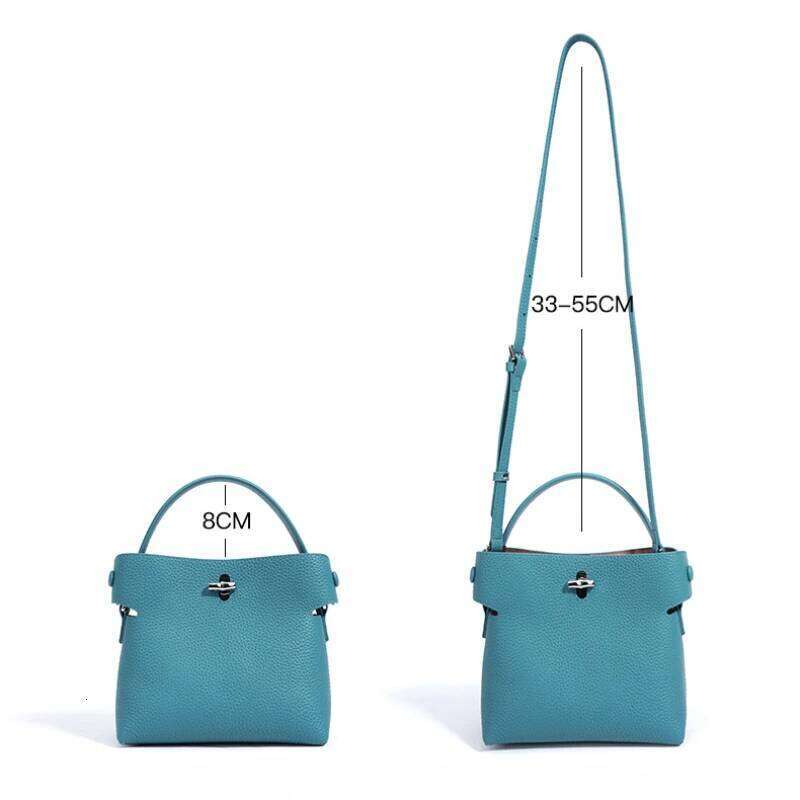 Jonlily Women Genuine Leather Shoulder Female Handbag Small Bucket Daybag Mini Crossbody Phone Bag Purse -Kg1871