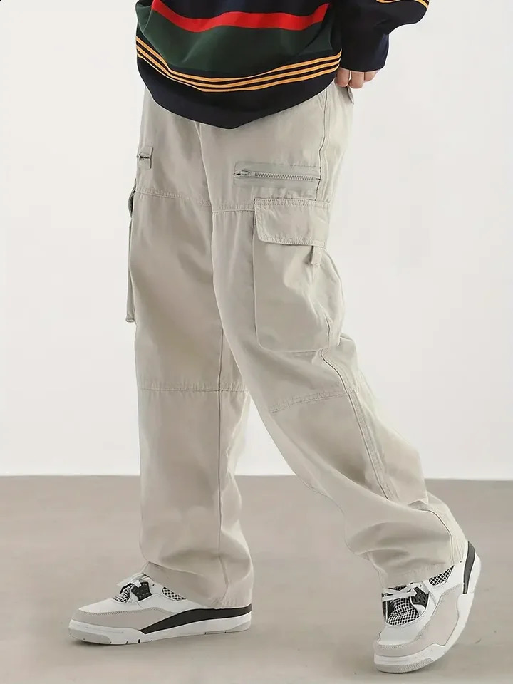 Autumn and winter mens plus size work pants made of composite fabric with waterproof technology fashionable flip pockets and m 250528