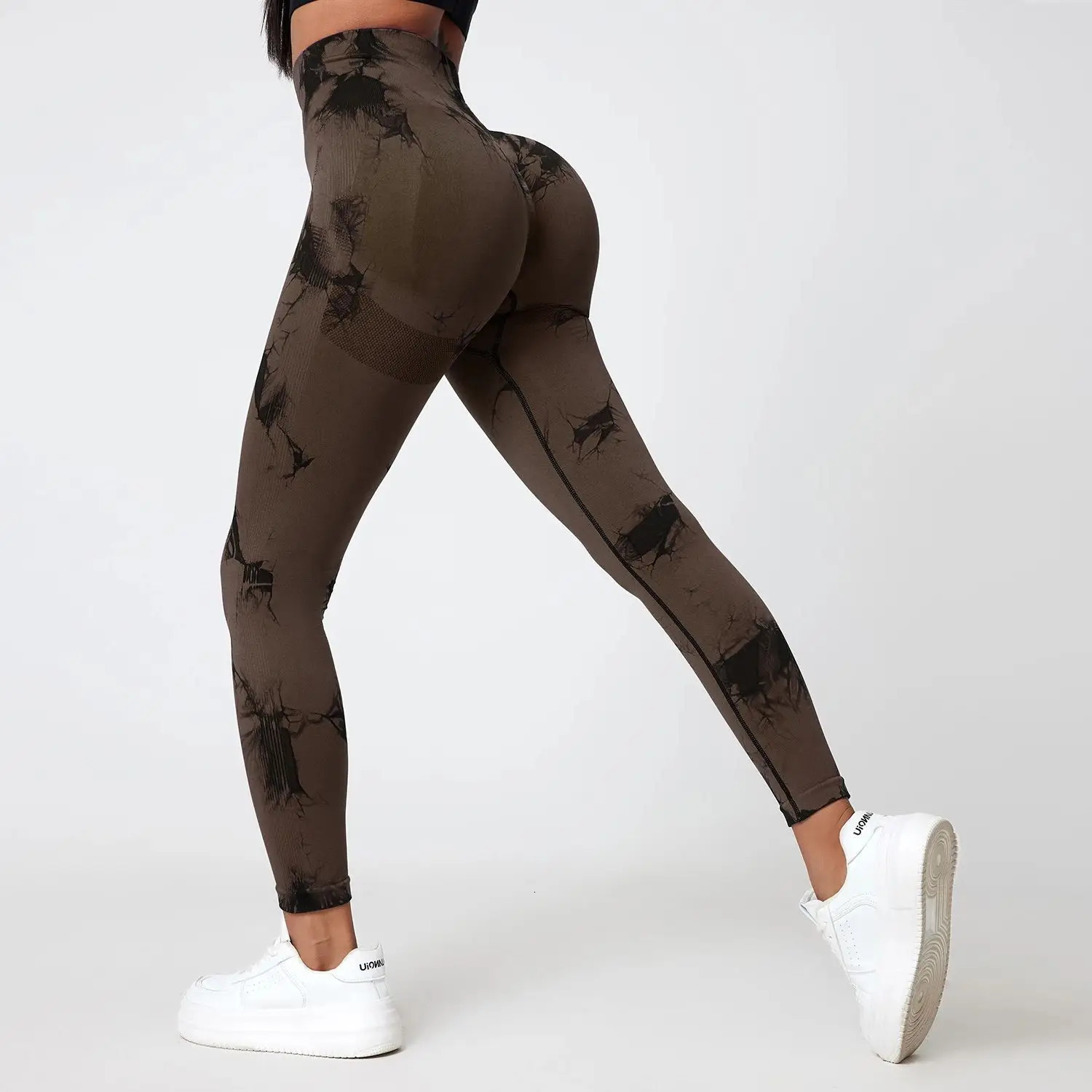 Womens Tie-Dye Seamless Sexy High Waist Pants Stretch Fitness Yoga Cycling Push up Leggings 250603