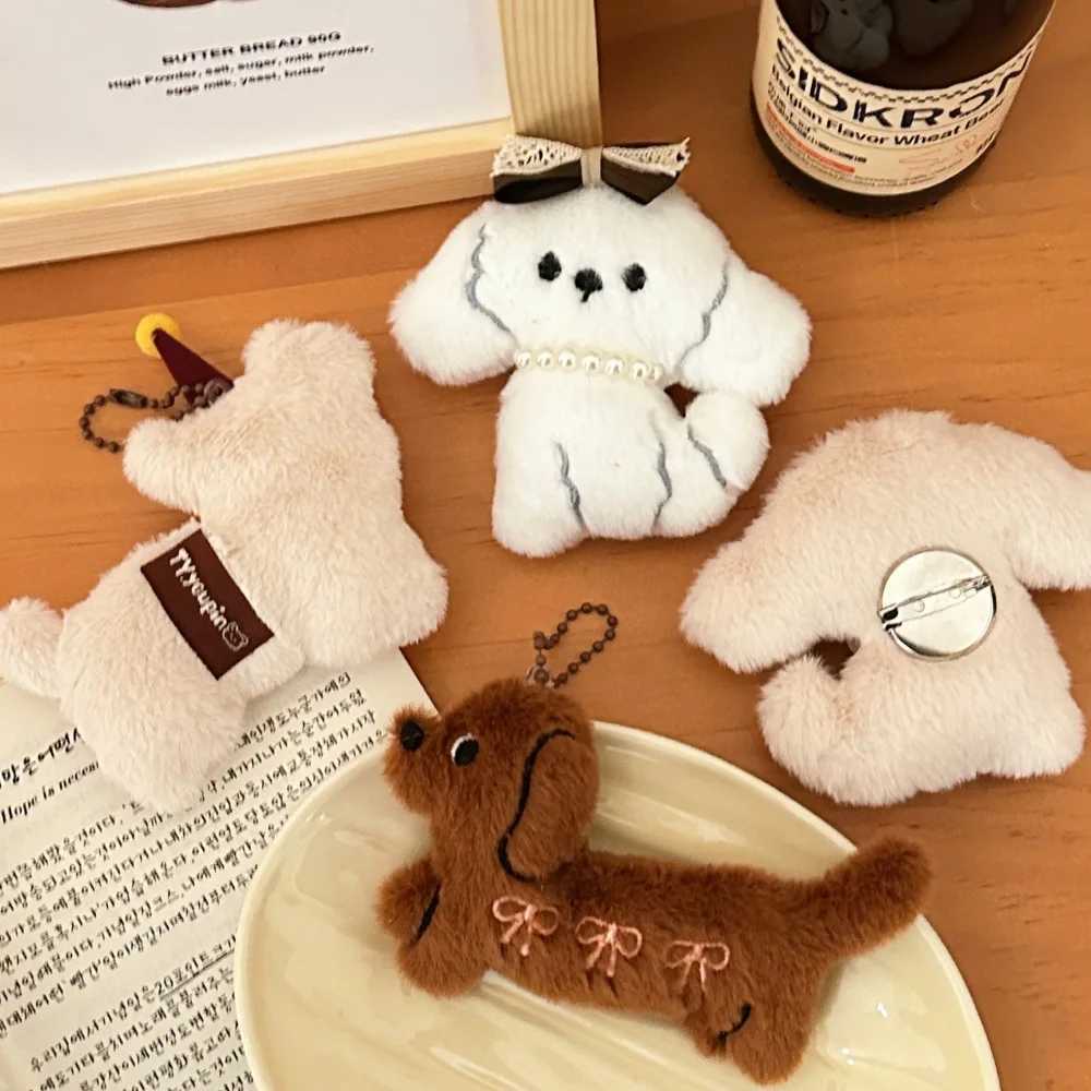 Cartoon Plush Doll Puppy Pendant Cute Doll Decoration Pendant Girl Heart Keychain Backpack Doll XJ250602