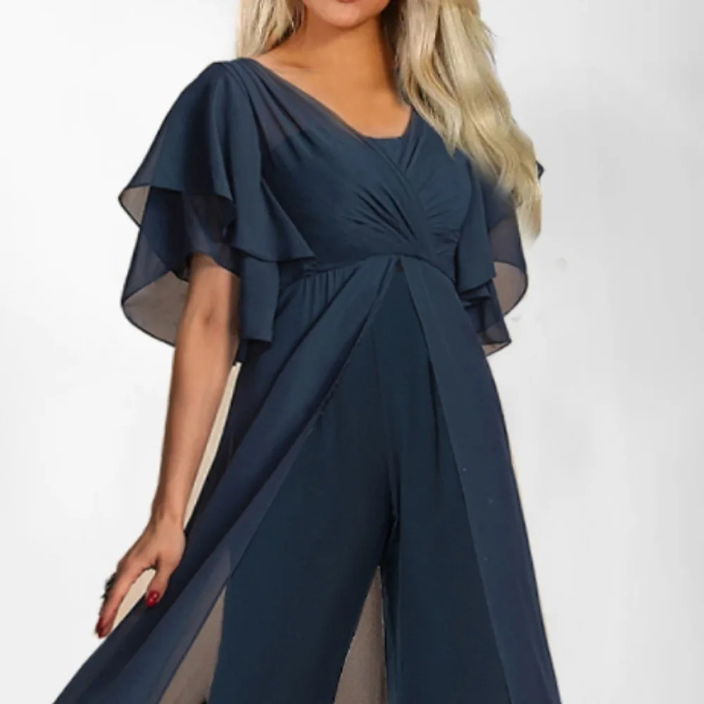Jumpsuits Women summer bohemian solid color v neck short sleeve high waist jumpsuit women rompers clothing CKXS9171045 250603