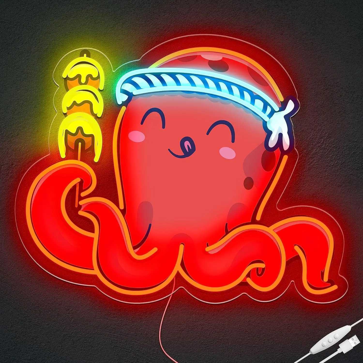 Octopus Neon Signs LED Neon Light Sign Light Up Neon Signs Wall Art Room Decor Ocean Display Neon Artwork for Shop Bedroom XJ250602