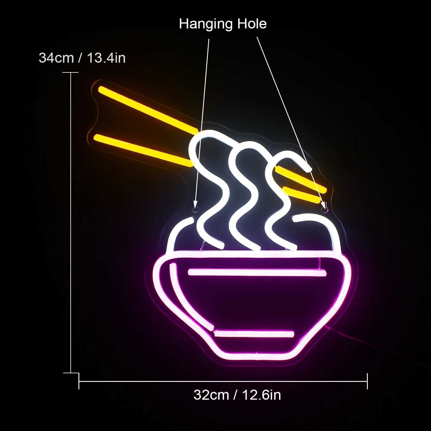 Ramen Neon Sign Wall Ramen Noodle Light Up Signs Restaurant Home Bar Kitchen Dining Room Cafe Cool Neon Custom Shop Decor XJ250602