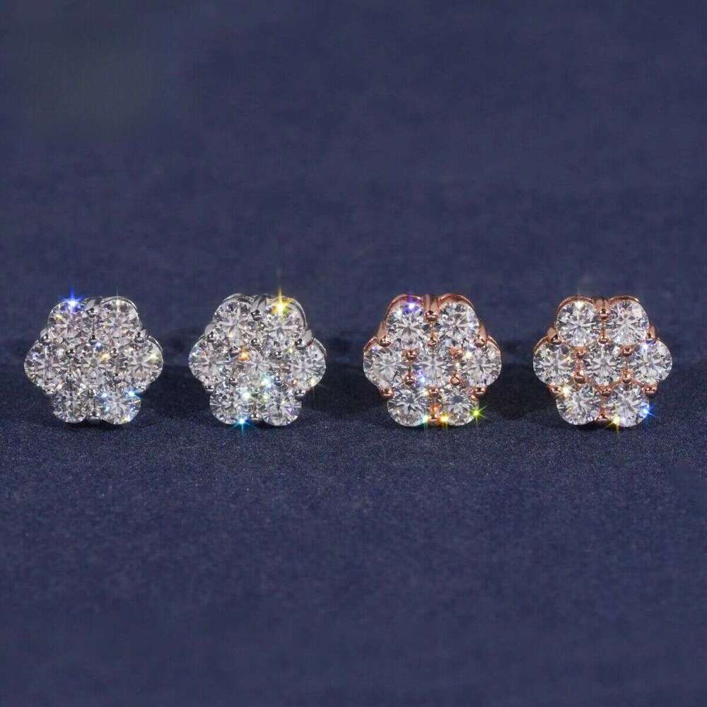 9mm Sun wer Design Sterg Sier VVS Moissanite Stud Hip Hop Earring Jewelry For Men Women