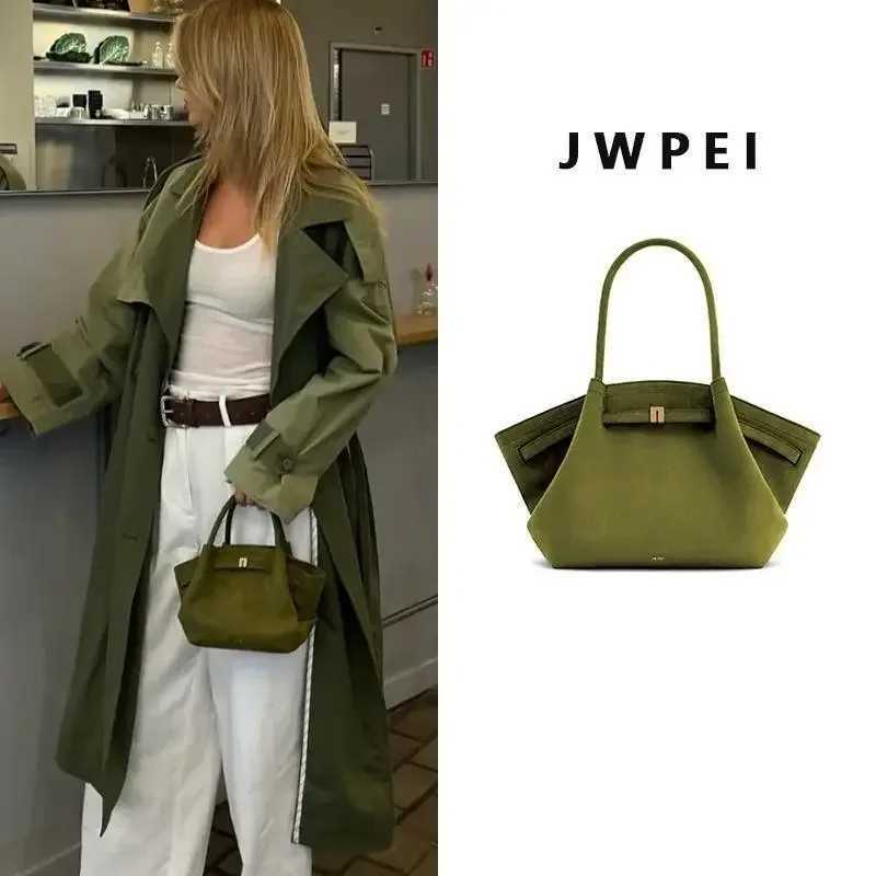 Jwpei High-End Feelchamois Leather Single Shoulder Bag Hana Fashionable Handheld Tote For Women European And American Style W250602