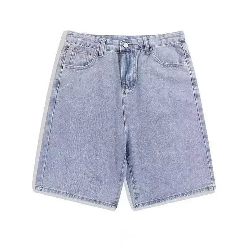 Retro Loose Jeans Shorts Mens Harajuku Punk High Waist Jeans Shorts Mens Casual Cotton Summer High Waist Loose Fit T250603