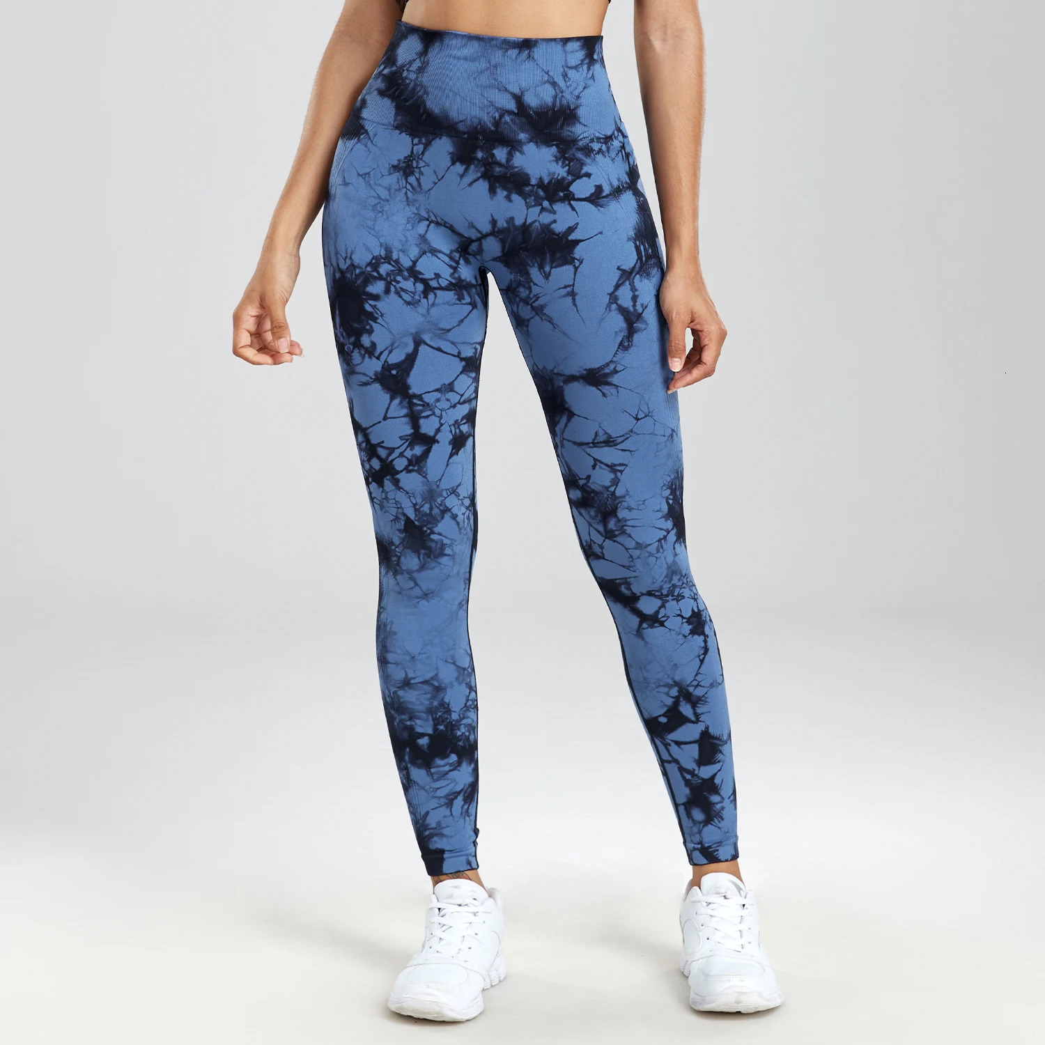 Womens Tie-Dye Seamless Sexy High Waist Pants Stretch Fitness Yoga Cycling Push up Leggings 250603