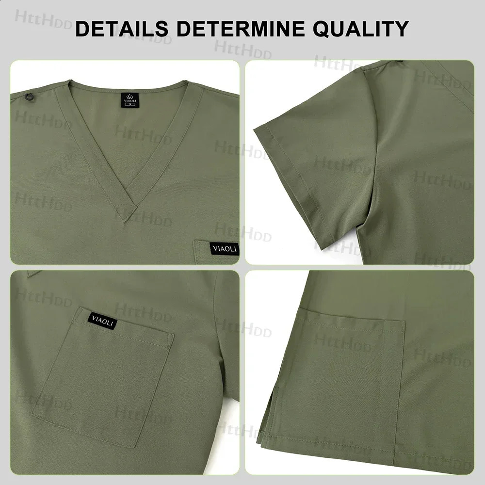Mens Scrubs Uniform Work Gowns Woman Doctor Gown Wholesale Scrub Sets Beauty Salon Pharmacy Pet Store Uniforms Top Pant 250530