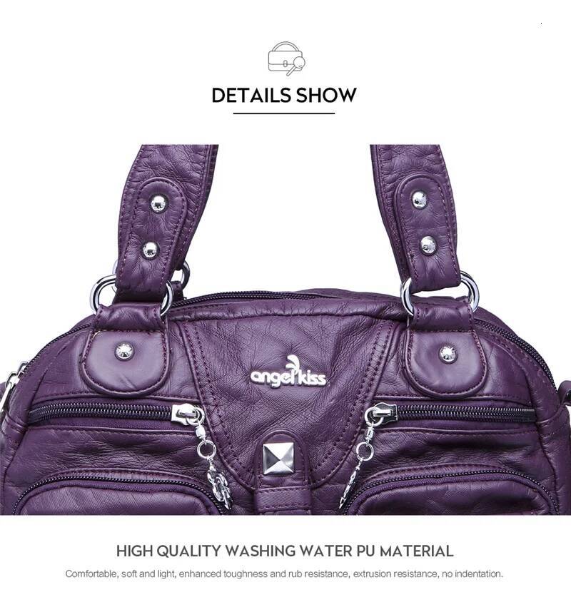 Angelkiss Women Handbags Satchel Top-handle Handbag PU Bag Dumpling Give Gifts Shoulder Bags Phone Money Pack
