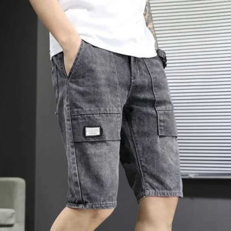 Mens Denim Shorts Knee Length Short Jeans Pants for Men Selvedge Long Camouflage Half Designer Cowboy Trend 2024 Luxury Wide Thin T250603