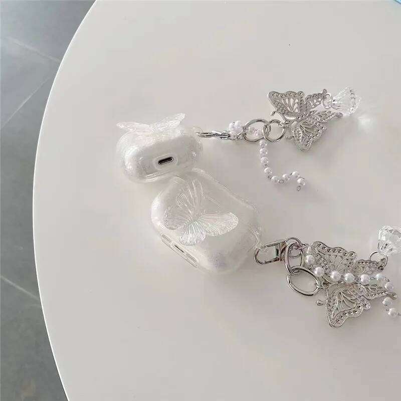 Case 3/4 Bling Glitter Butterfly Clear Earphone For Pro/Pro2 Soft Silicone Protective Cover