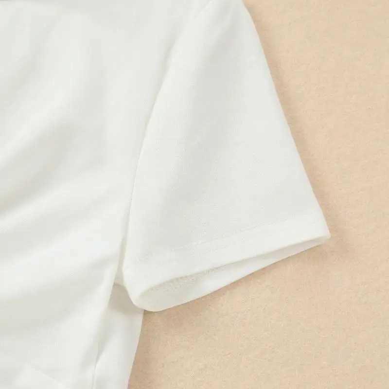 DAYIFUN Two-piece Sets Girls High Waisted Tight T-shirts Fitting Short Sleeved T-shirt with Twisted Cross Exposed Navel Short Top T250603