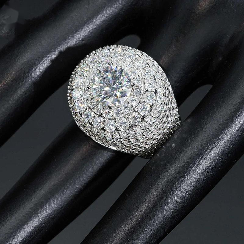 Luxury Custom Initial Moissanite Diamond 925 Silver Championship Ring Hip Hop Bling VVS Perfect Gift for Men