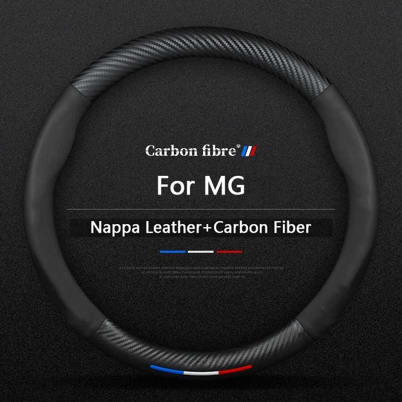 Fits For MG ZS HS GS MG 5 6 7 ES5 RX5 RX8 ZS EV ONE Carbon Fiber Leather Car Steering Wheel Cover Auto Interior Accessories R250603