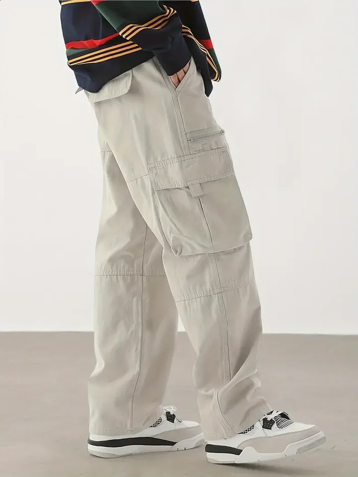 Autumn and winter mens plus size work pants made of composite fabric with waterproof technology fashionable flip pockets and m 250528