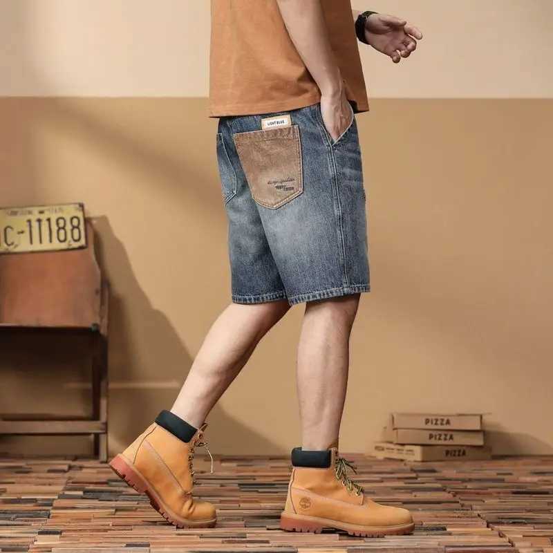 Mens Bermuda Denim Shorts Ripped Straight Retro Short Jeans Pants for Men Summer Streetwear Harajuku Vintage Original Trend 2025 T250603