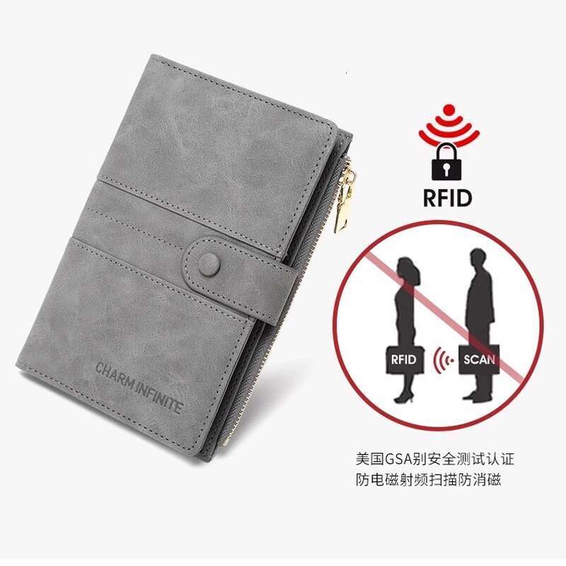 New Anti-theft RFID Holder with Zipper and Buckle, Multi-functional Travel Passport Bag