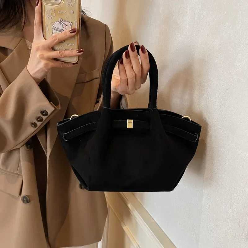 Vintage Faux Suede Womens Small Tote Bag Fashion Design Ladies Shoulder Crossbody Bags Retro Matte Female Purses and Handbags W250602