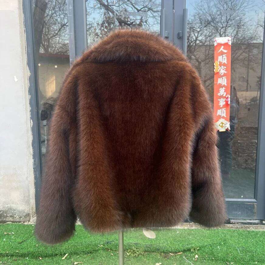 2025 Autumn/Winter Women's Jacket Fashion Oversized Collar Elegant Thick Coat High Quality Faux Fur Coats