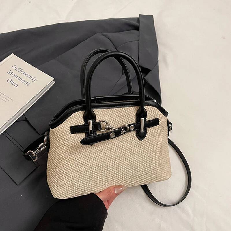 2025 New Handbag, Korean Fashion Texture Leather, niche designer, women's contrasting color, casual commuting, new small square bag