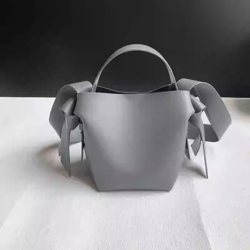 Hot Women's Genuine Leather Simple Bowknot Trendy Shoulder Bags Crossbody Handbag Bags Bucket Bag