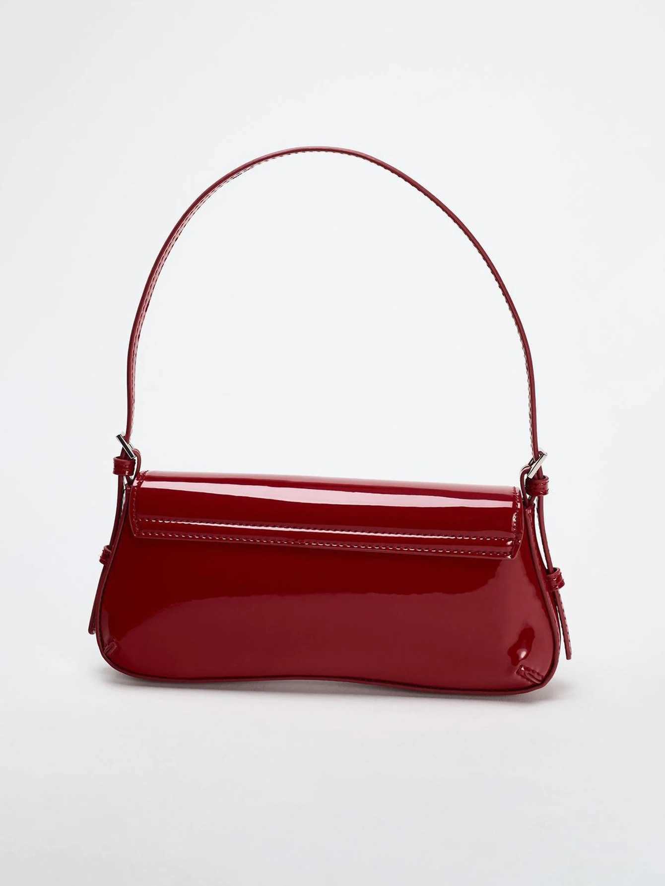 Red Baguette Underarm Bag New Fall 2024 Fashion Simple Commuter Clamshell Vintage Shoulder Bag Y250603