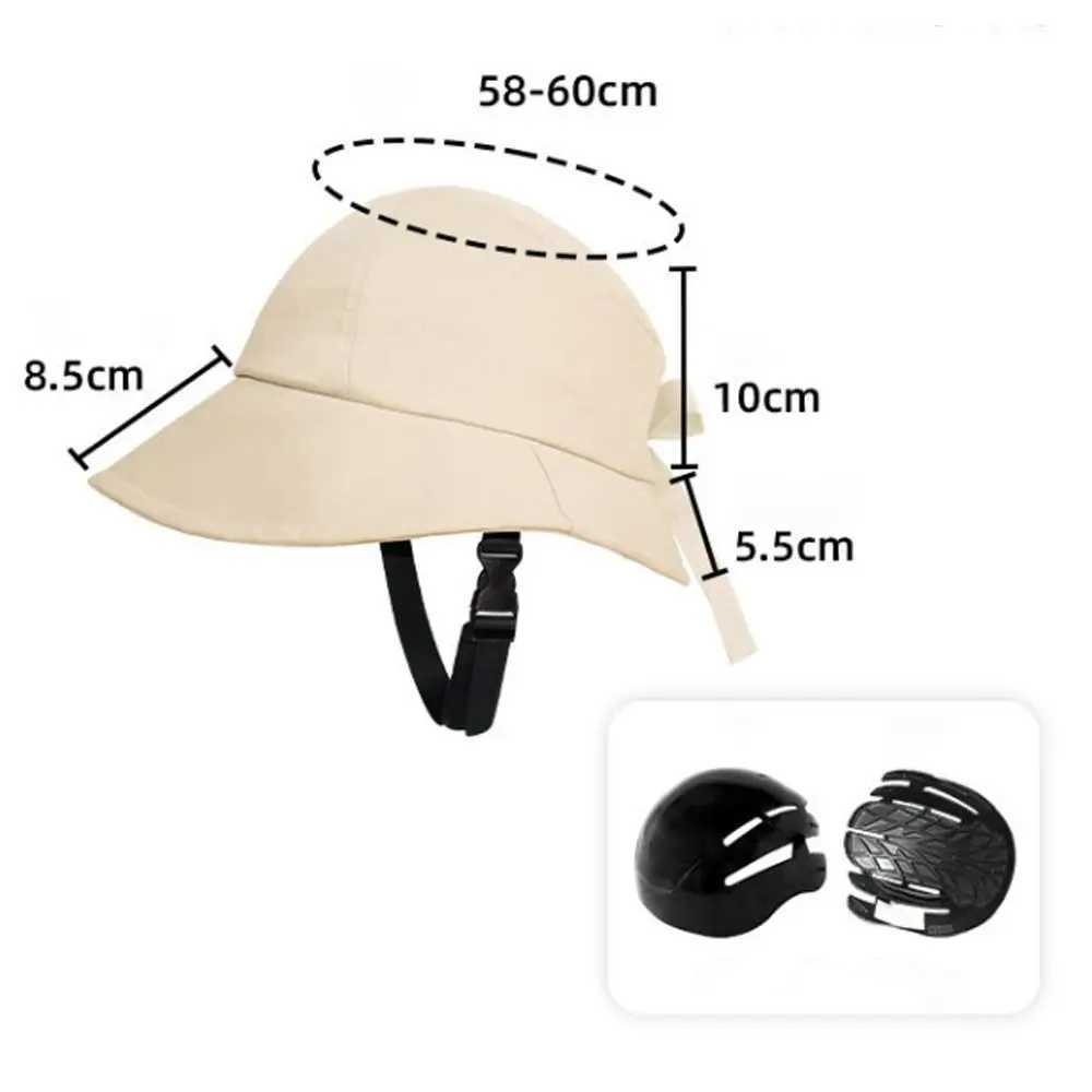New Hot Bicycle Helmet Hat Shaped Helmet Fishing/Sun Hat Cyclist Helmet Hat Type Helmet Cap Women Wide Brim Anti-Collision Cap W250602