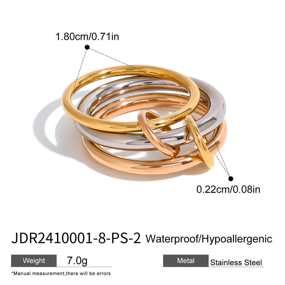 Jedding Stainless Stacking Plain Band High-end Sense Personality Ring Titanium Steel Jewelry Rings