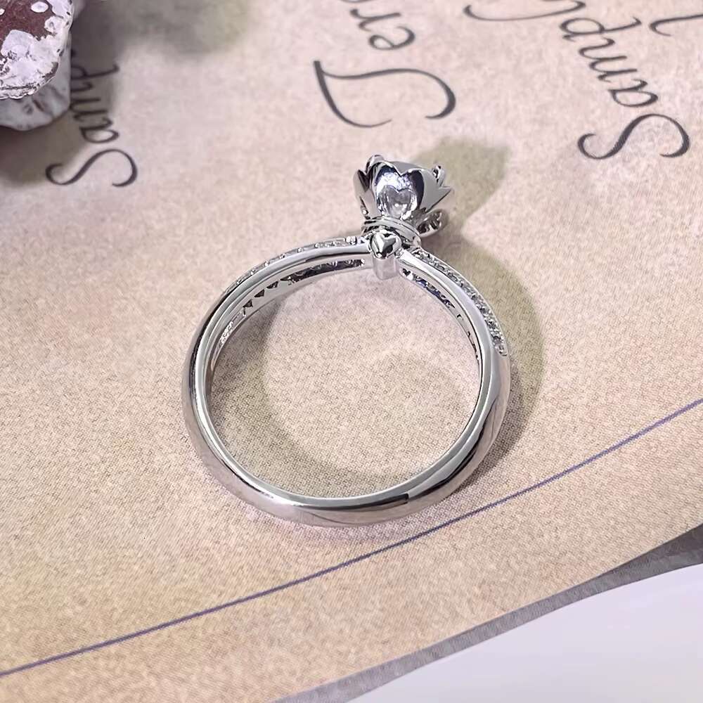 Brilliant D Color VVS Clarity Lab Created Rings S925 Sterling Silver 4 Claw Moissanite Rings for Women Jewelry Gifts