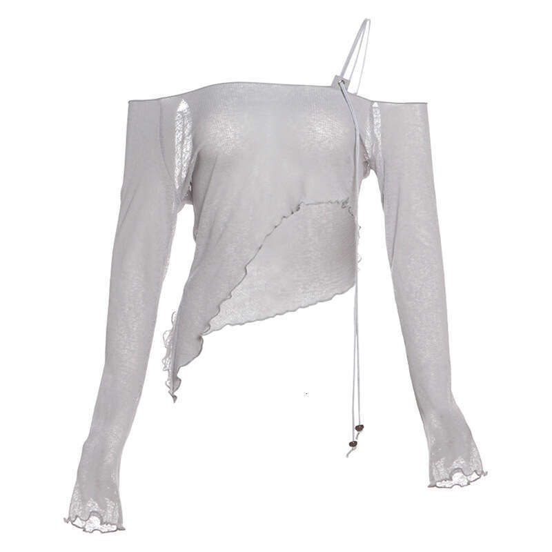 Summer New Women's Sexy Pure Desire Hot Girl Style Asymmetric Design Short Crop Top B5