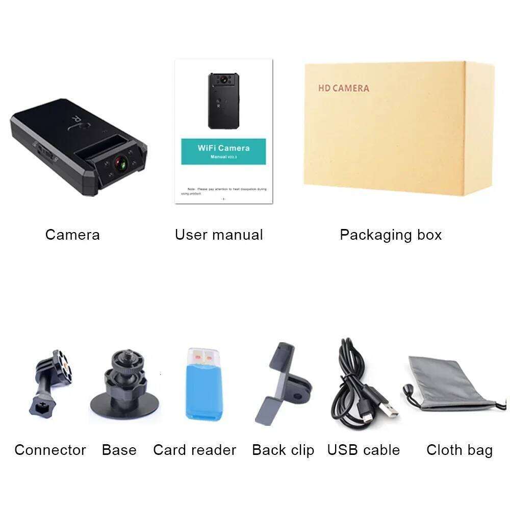 WD6-C Mini Camera HD 1080p Motion Detection Wifi 180 Degree Wide Angle Night Vision Micro Camcorder Baby Safe Care DV Recorder