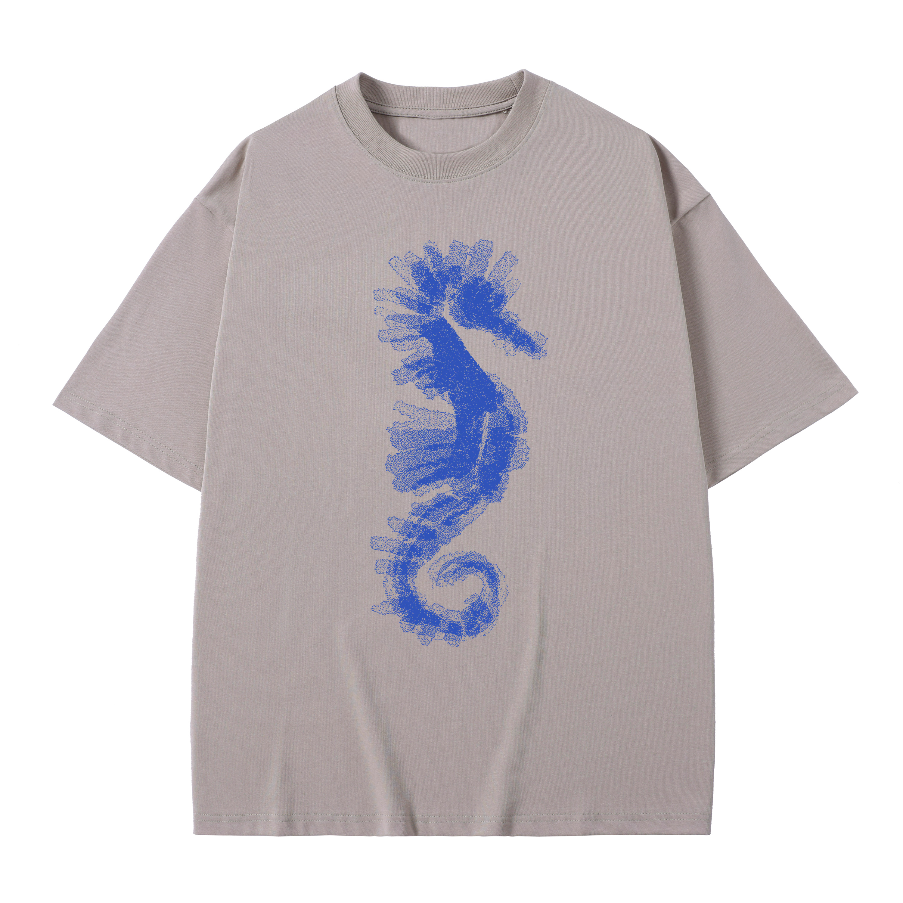 T-shirt men's top designer cotton T-shirt Blue seahorse short sleeved clothing high-quality fashionable T-shirt
