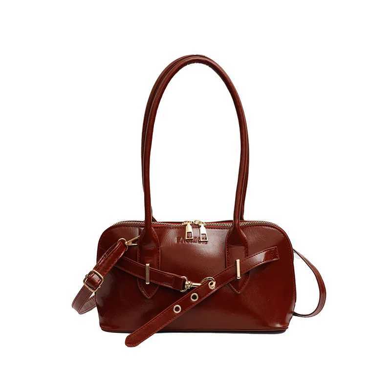 Korean Niche Retro Shell Crossbody Bag - Autumn/Winter Vintage Shoulder Purse for Women Lightweight Adjustable Fashion Satchel Y250603