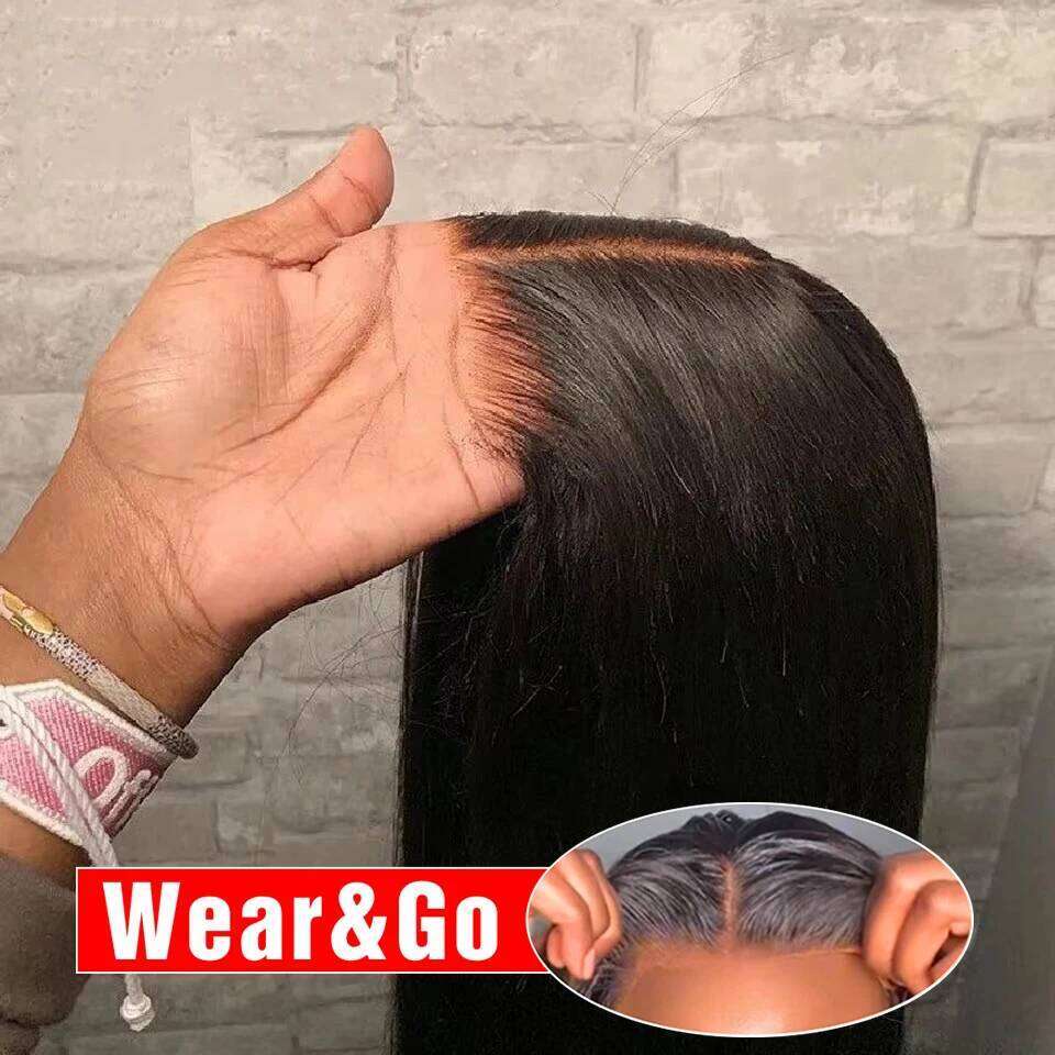 200 Density 9x6 7x5 Glueless Wig Wear Go Preplucked Straight Human Hair Wigs 5x5 6x4 Lace Closure Pre Cut