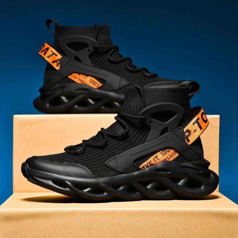 Men's Mid-Calf Breathable Mesh Sneakers Lightweight Casual Athletic Cushioned Sole for Walking Running Gym Spring Summer
