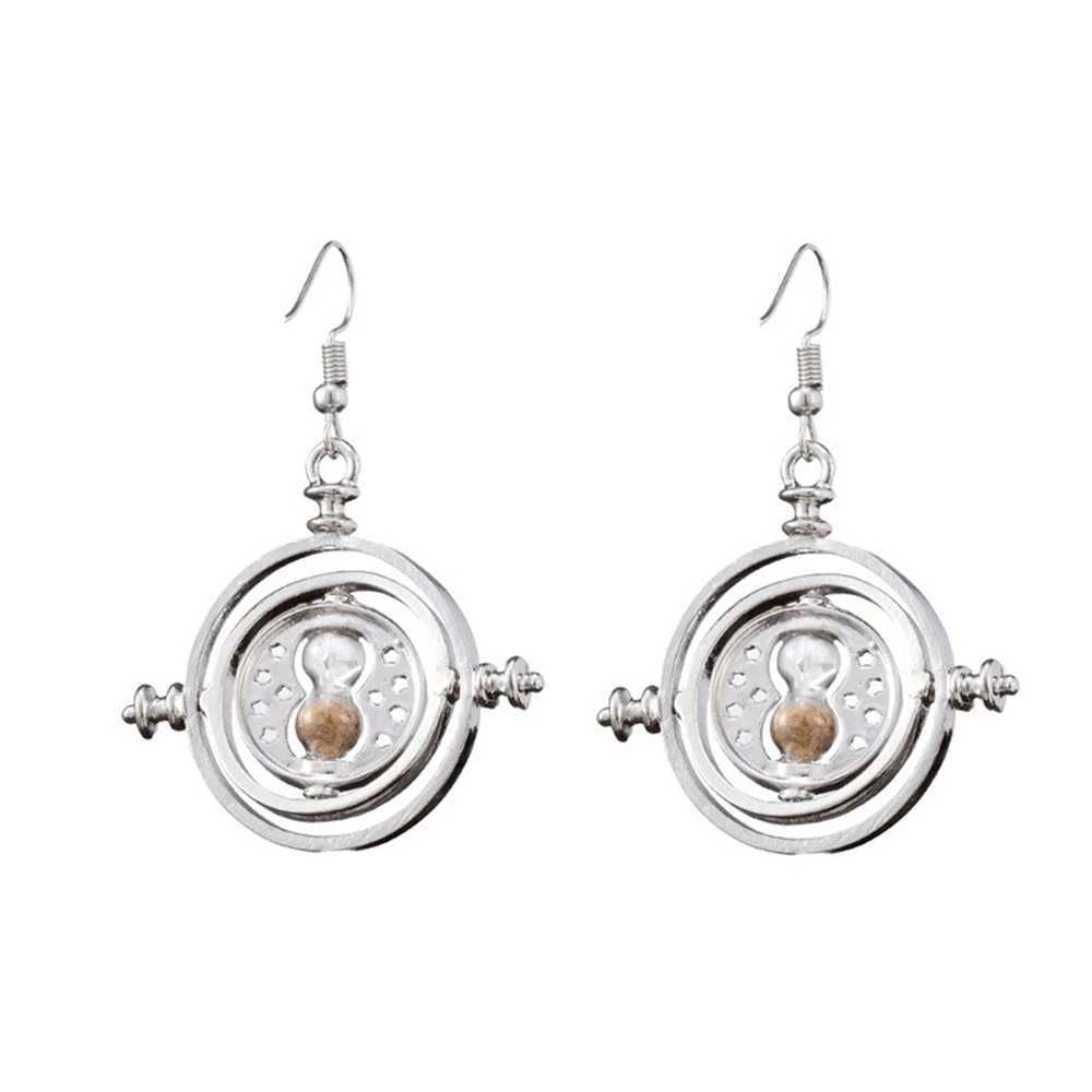 New Magic Time Converter Keychain Wand Time Turner Necklace Hourglass Snitch Pendant Keyring Triangle Earrings Friends GiftsXJ250602