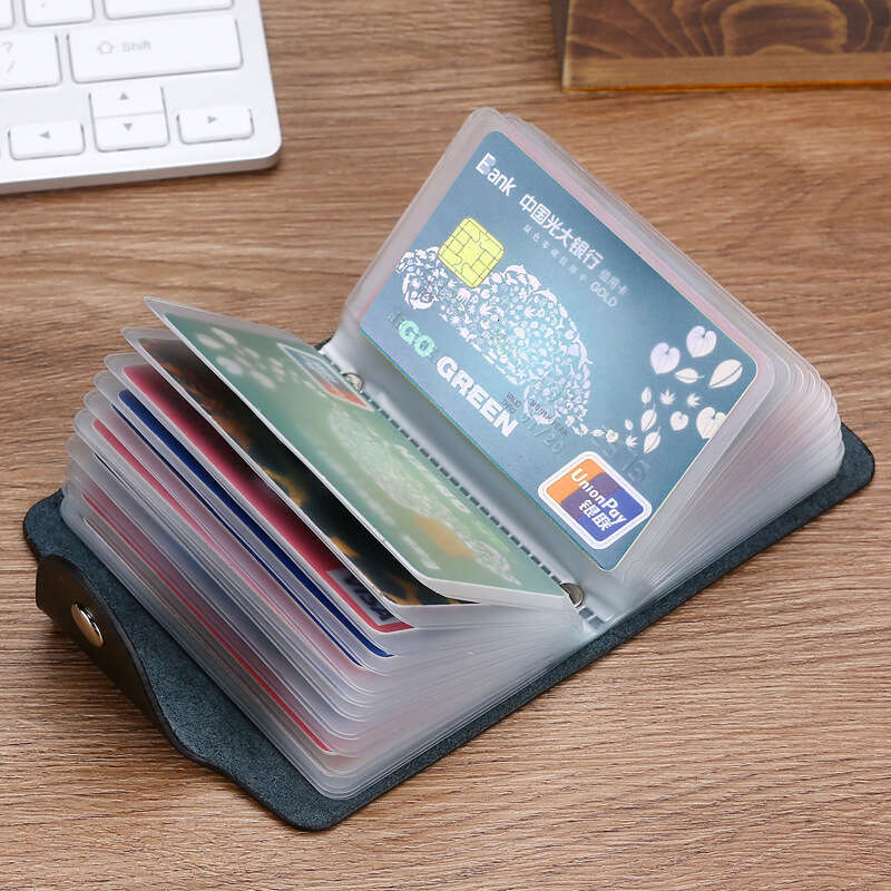 Fashion Women's Men's Multi-Card Slot Holder Business Bank Credit Card Case Genuine Leather Driver's License